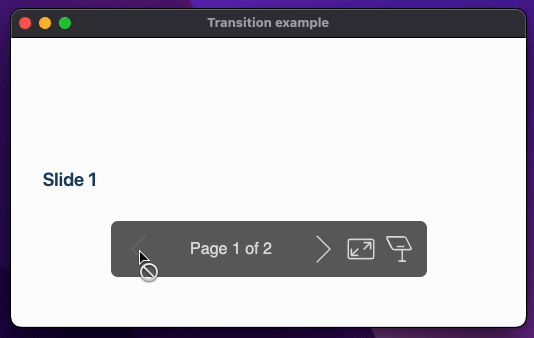 Slide up transition with correct directions