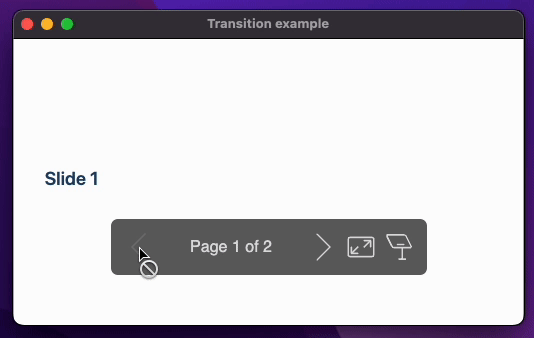 Wrong direction in slide up transition
